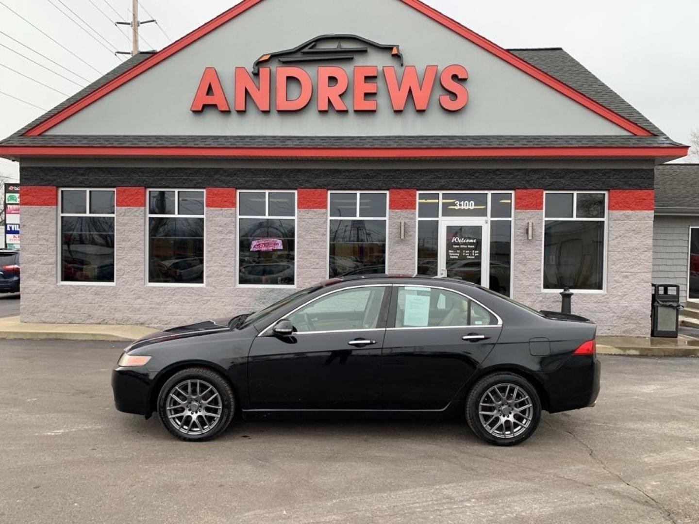 2005 BLACK ACURA TSX (JH4CL96845C) with an 2.4L engine, Automatic transmission, located at 3100 Covert Avenue, Evansville, IN, 47714, (812) 473-4492, 37.955418, -87.512238 - Photo#0