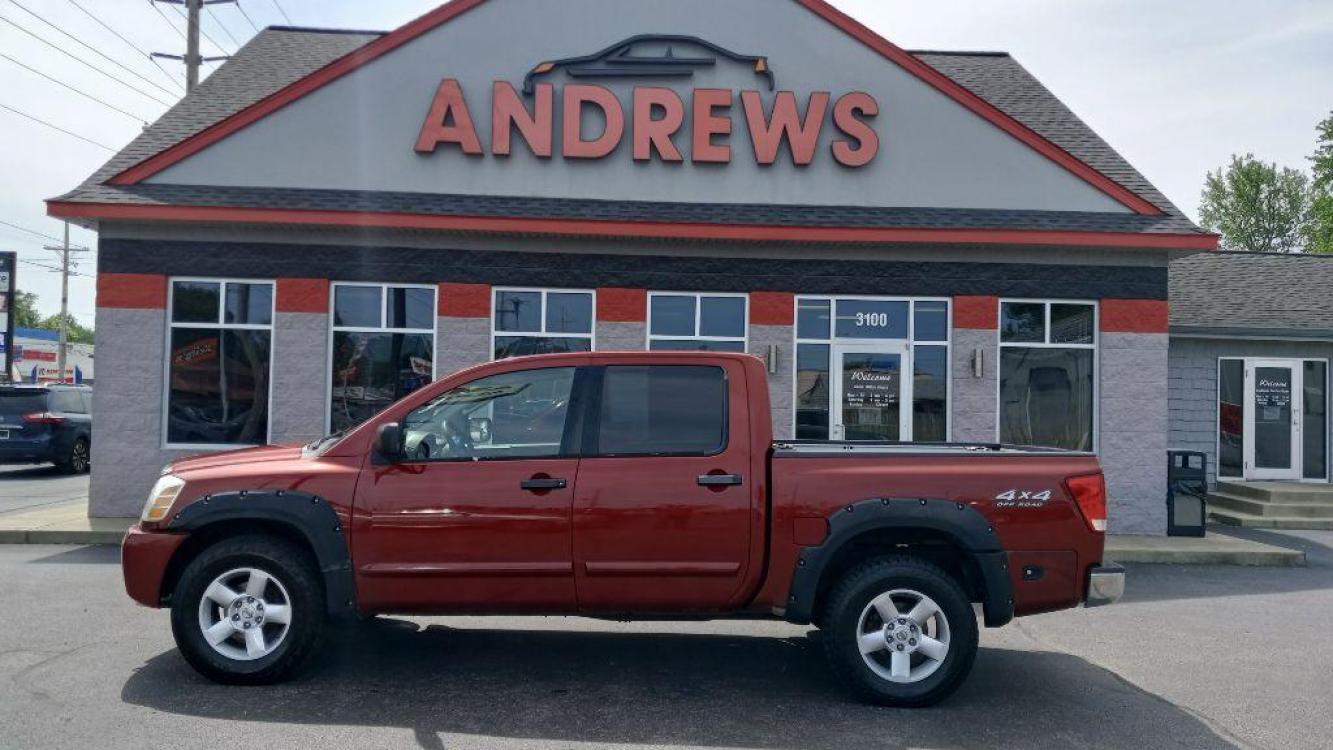 2004 RED NISSAN TITAN XE (1N6AA07BX4N) with an 5.6L engine, Automatic transmission, located at 3100 Covert Avenue, Evansville, IN, 47714, (812) 473-4492, 37.955418, -87.512238 - Photo #0
