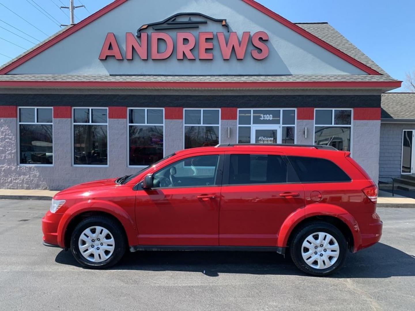 2017 RED DODGE JOURNEY SE (3C4PDCABXHT) with an 2.4L engine, Automatic transmission, located at 3100 Covert Avenue, Evansville, IN, 47714, (812) 473-4492, 37.955418, -87.512238 - Photo#0