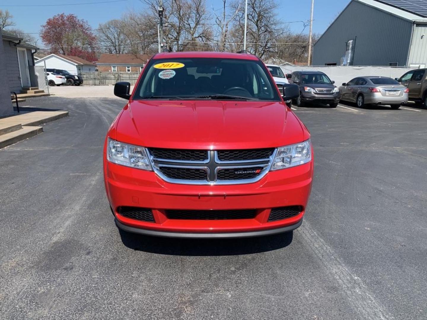 2017 RED DODGE JOURNEY SE (3C4PDCABXHT) with an 2.4L engine, Automatic transmission, located at 3100 Covert Avenue, Evansville, IN, 47714, (812) 473-4492, 37.955418, -87.512238 - Photo#1