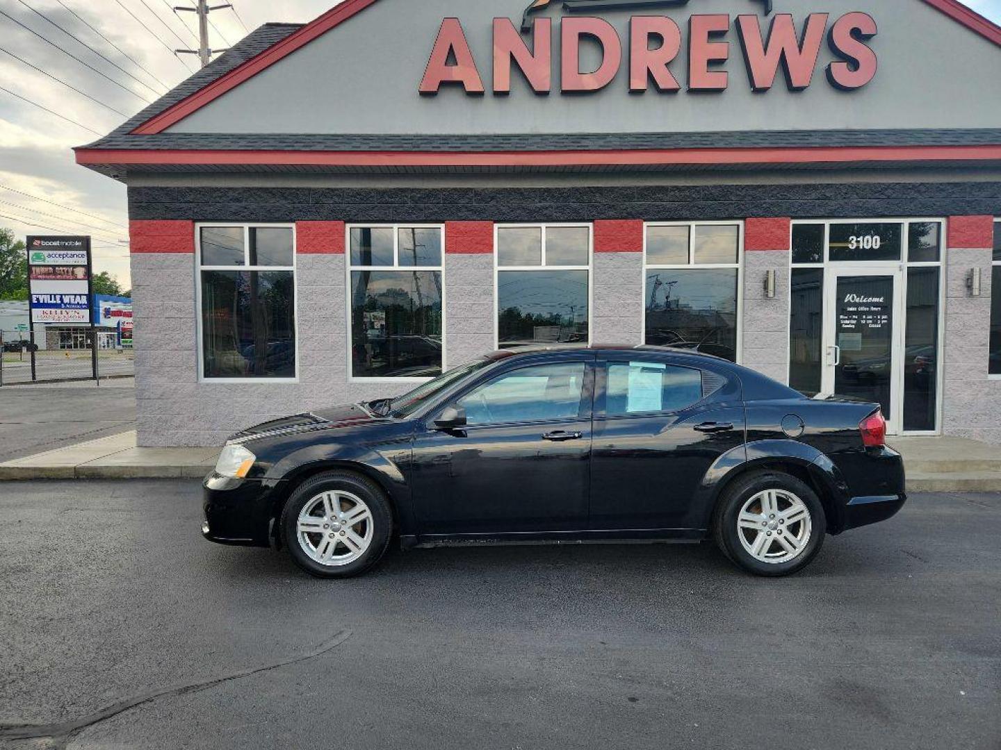 2014 BLACK DODGE AVENGER SXT (1C3CDZCB2EN) with an 2.4L engine, Automatic transmission, located at 3100 Covert Avenue, Evansville, IN, 47714, (812) 473-4492, 37.955418, -87.512238 - Photo#0