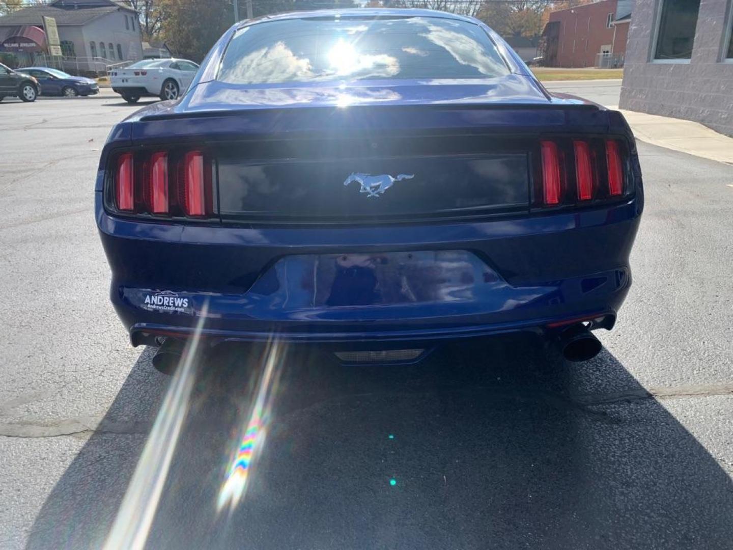 2015 BLUE FORD MUSTANG (1FA6P8TH9F5) with an 2.3L engine, Automatic transmission, located at 3100 Covert Avenue, Evansville, IN, 47714, (812) 473-4492, 37.955418, -87.512238 - Photo#3