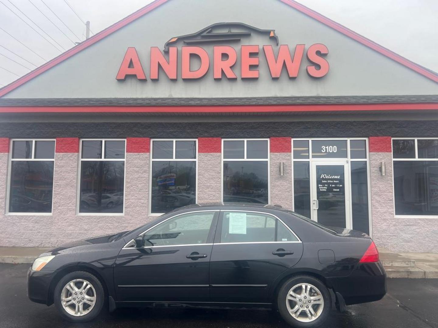 2007 BLACK HONDA ACCORD EX (1HGCM56847A) with an 2.4L engine, Automatic transmission, located at 3100 Covert Avenue, Evansville, IN, 47714, (812) 473-4492, 37.955418, -87.512238 - Photo#0