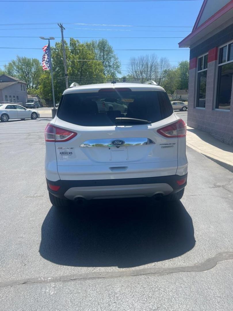 2014 WHITE FORD ESCAPE TITANIUM (1FMCU0JX3EU) with an 1.6L engine, Automatic transmission, located at 3100 Covert Avenue, Evansville, IN, 47714, (812) 473-4492, 37.955418, -87.512238 - Photo#3