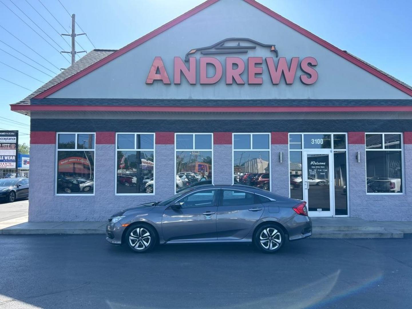 2017 GRAY HONDA CIVIC LX (2HGFC2F54HH) with an 2.0L engine, Continuously Variable transmission, located at 3100 Covert Avenue, Evansville, IN, 47714, (812) 473-4492, 37.955418, -87.512238 - Photo#0