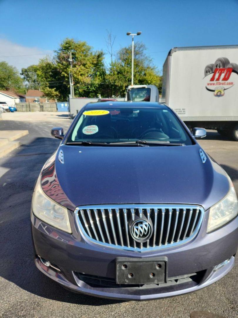 2013 BLUE BUICK LACROSSE (1G4GC5E39DF) with an 3.6L engine, Automatic transmission, located at 3100 Covert Avenue, Evansville, IN, 47714, (812) 473-4492, 37.955418, -87.512238 - Photo#1