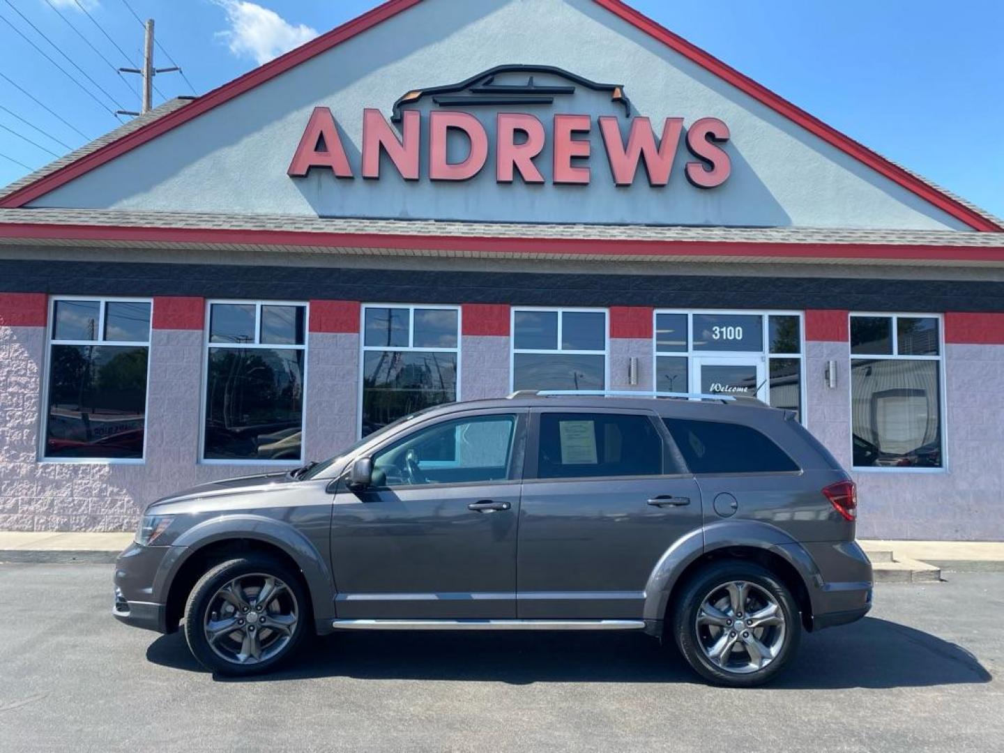 2015 GREY DODGE JOURNEY CROSSROAD (3C4PDCGB3FT) with an 2.4L engine, Automatic transmission, located at 3100 Covert Avenue, Evansville, IN, 47714, (812) 473-4492, 37.955418, -87.512238 - Photo#0