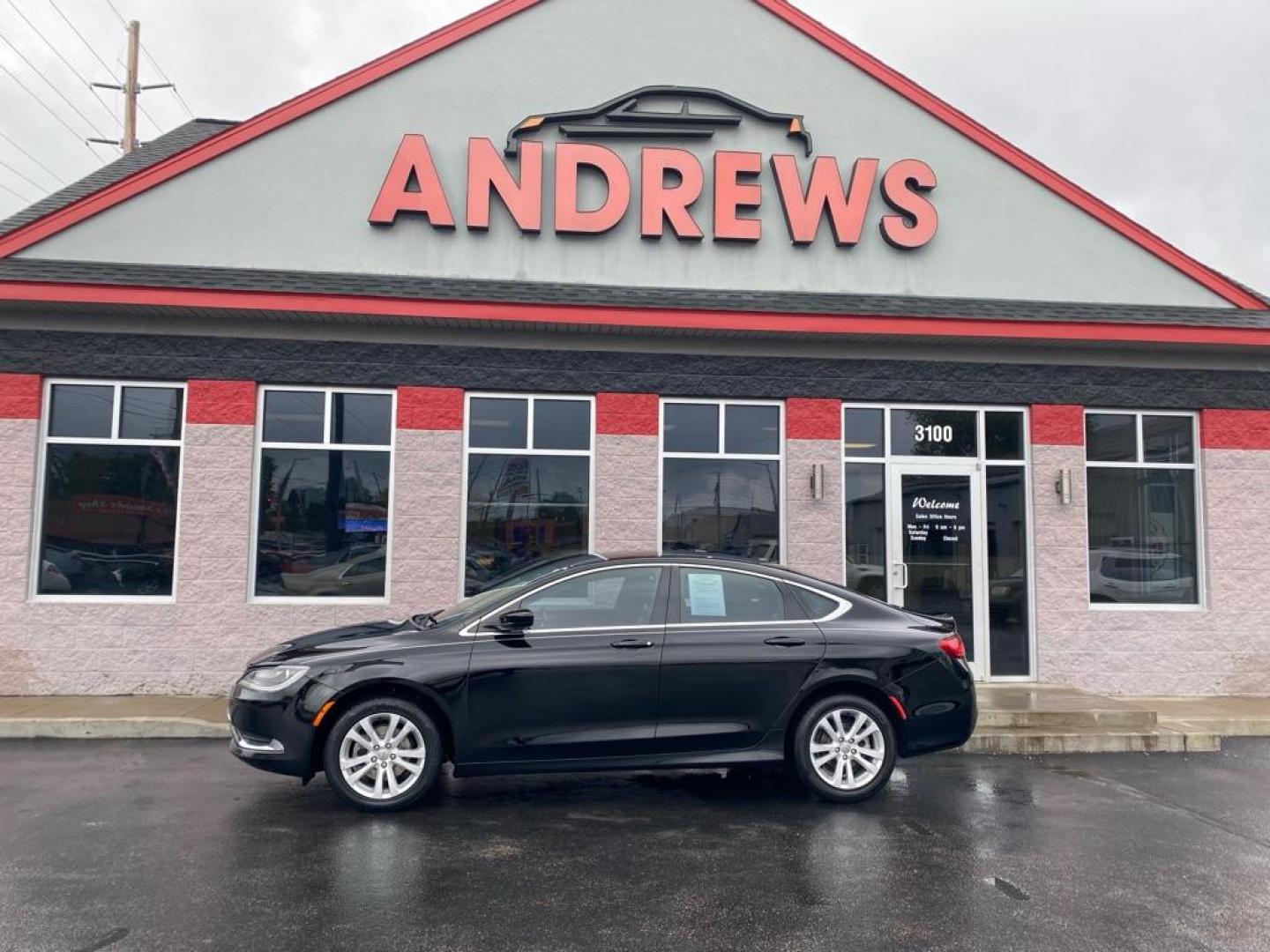 2015 BLACK CHRYSLER 200 LIMITED (1C3CCCAB1FN) with an 2.4L engine, Automatic transmission, located at 3100 Covert Avenue, Evansville, IN, 47714, (812) 473-4492, 37.955418, -87.512238 - Photo#0
