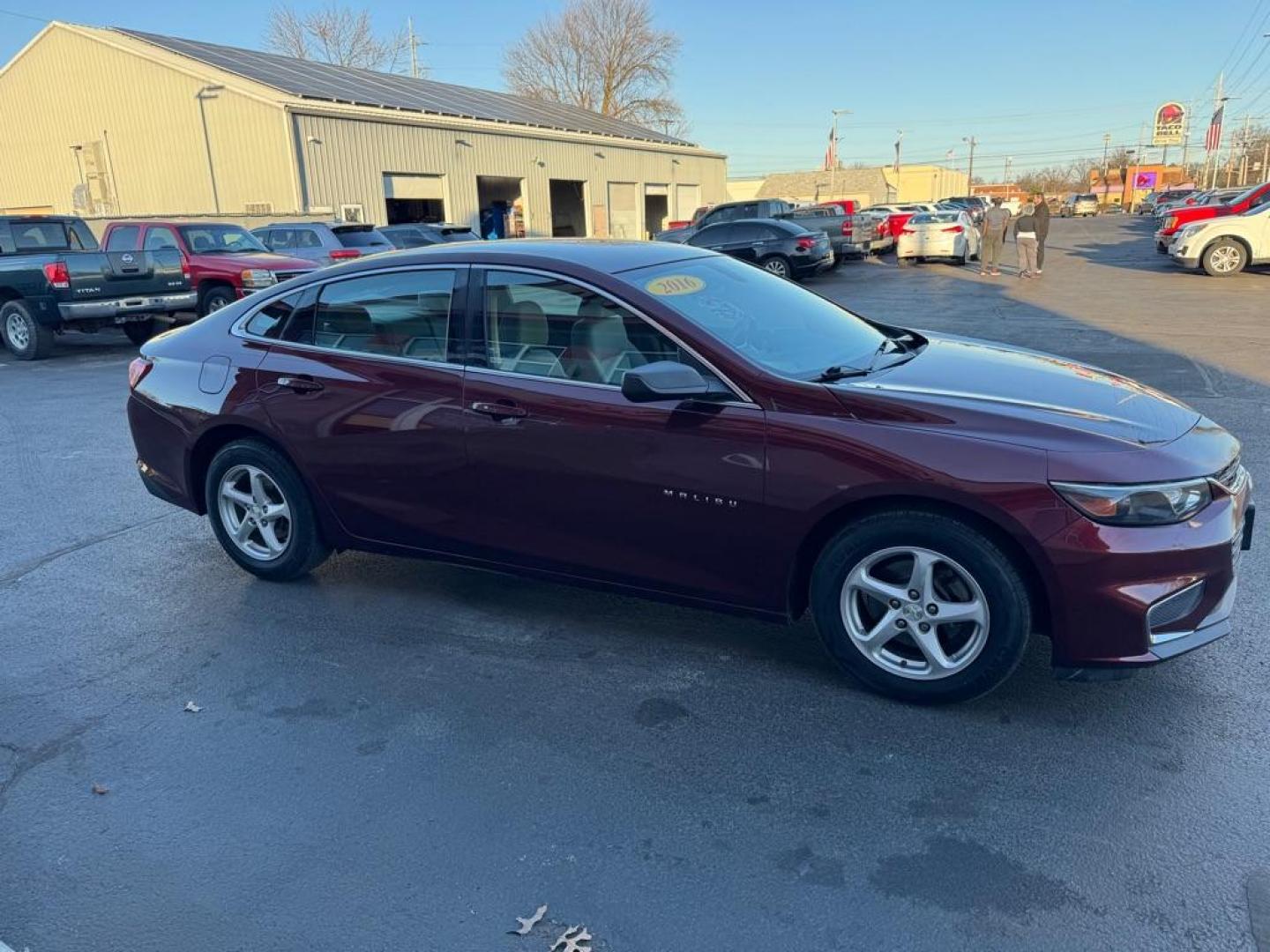 2016 MAROON CHEVROLET MALIBU LS (1G1ZB5STXGF) with an 1.5L engine, Automatic transmission, located at 3100 Covert Avenue, Evansville, IN, 47714, (812) 473-4492, 37.955418, -87.512238 - Photo#2