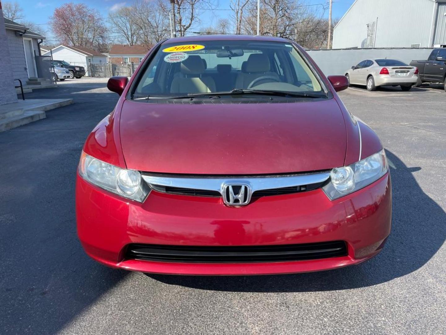 2008 RED HONDA CIVIC LX (2HGFA16528H) with an 1.8L engine, Automatic transmission, located at 3100 Covert Avenue, Evansville, IN, 47714, (812) 473-4492, 37.955418, -87.512238 - Photo#1