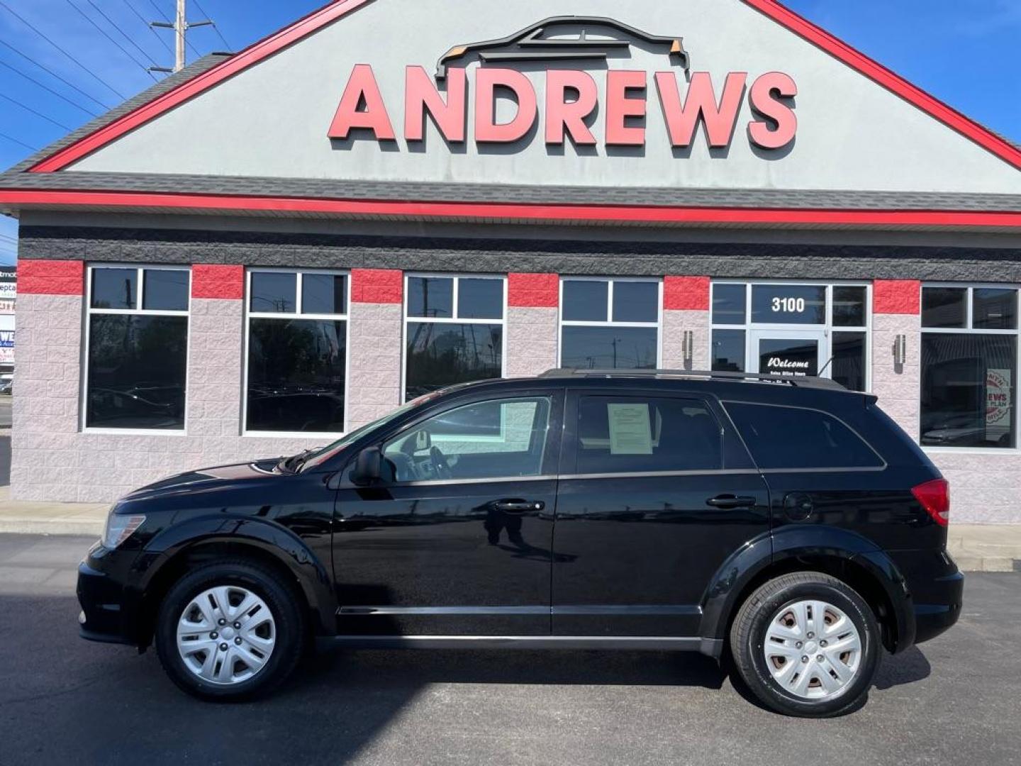 2015 BLACK DODGE JOURNEY SE (3C4PDCAB3FT) with an 2.4L engine, Automatic transmission, located at 3100 Covert Avenue, Evansville, IN, 47714, (812) 473-4492, 37.955418, -87.512238 - Photo#0
