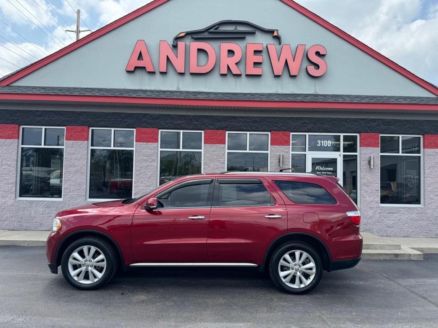 2013 RED DODGE DURANGO CREW (1C4RDJDG0DC) with an 3.6L engine, Automatic transmission, located at 3100 Covert Avenue, Evansville, IN, 47714, (812) 473-4492, 37.955418, -87.512238 - Photo#0