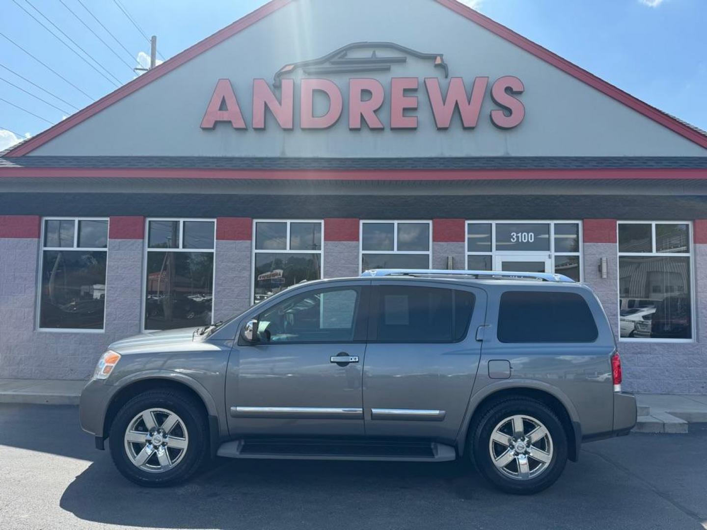 2014 GRAY NISSAN ARMADA PLATINUM (5N1BA0NEXEN) with an 5.6L engine, Automatic transmission, located at 3100 Covert Avenue, Evansville, IN, 47714, (812) 473-4492, 37.955418, -87.512238 - Photo#0