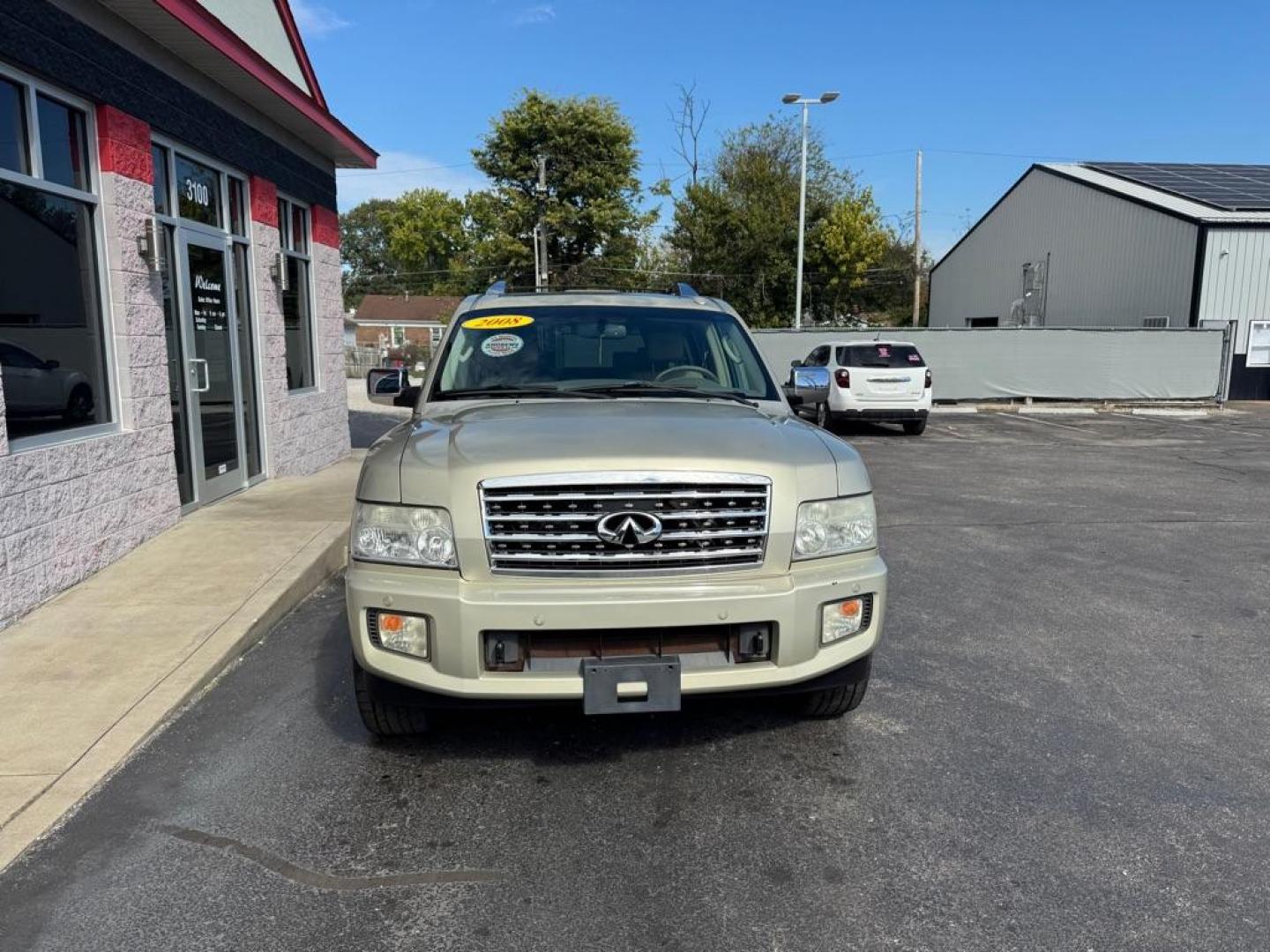 2008 GOLD INFINITI QX56 (5N3AA08C88N) with an 5.6L engine, Automatic transmission, located at 3100 Covert Avenue, Evansville, IN, 47714, (812) 473-4492, 37.955418, -87.512238 - Rear A/C and radio controls are inoperable. TV does not function. - Photo#1