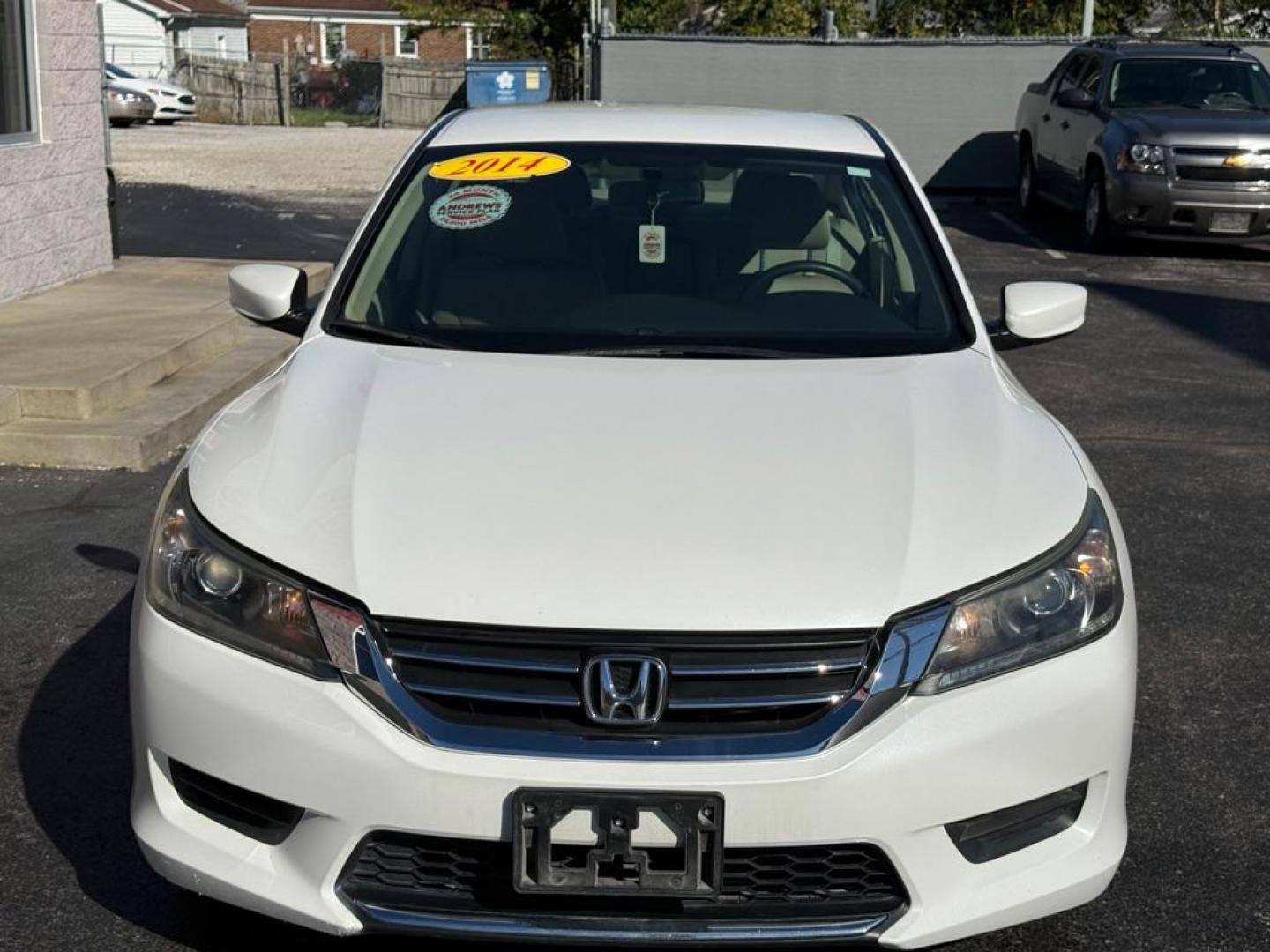 2014 WHITE HONDA ACCORD LX (1HGCR2F3XEA) with an 2.4L engine, Continuously Variable transmission, located at 3100 Covert Avenue, Evansville, IN, 47714, (812) 473-4492, 37.955418, -87.512238 - Photo#1