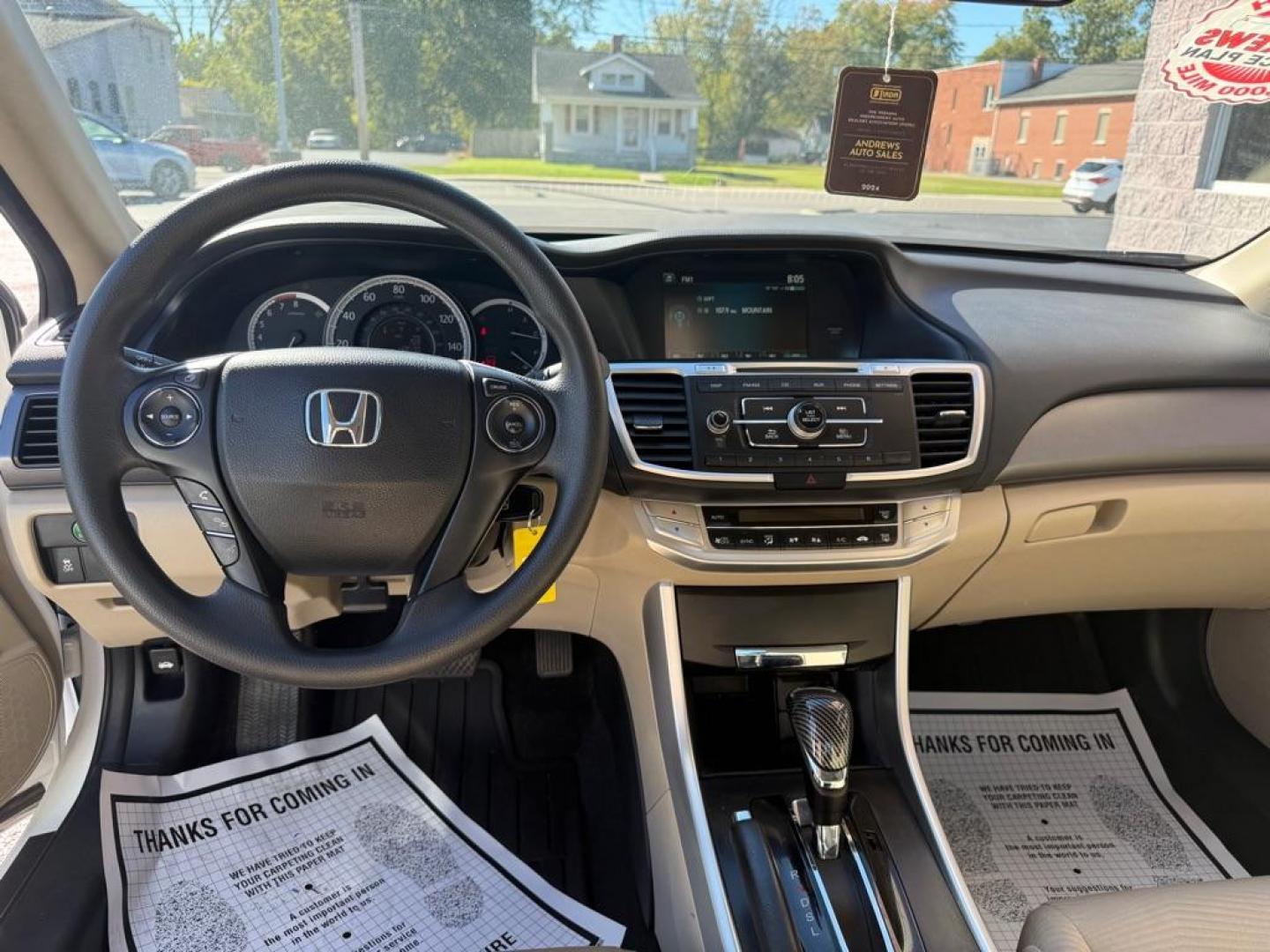 2014 WHITE HONDA ACCORD LX (1HGCR2F3XEA) with an 2.4L engine, Continuously Variable transmission, located at 3100 Covert Avenue, Evansville, IN, 47714, (812) 473-4492, 37.955418, -87.512238 - Photo#5