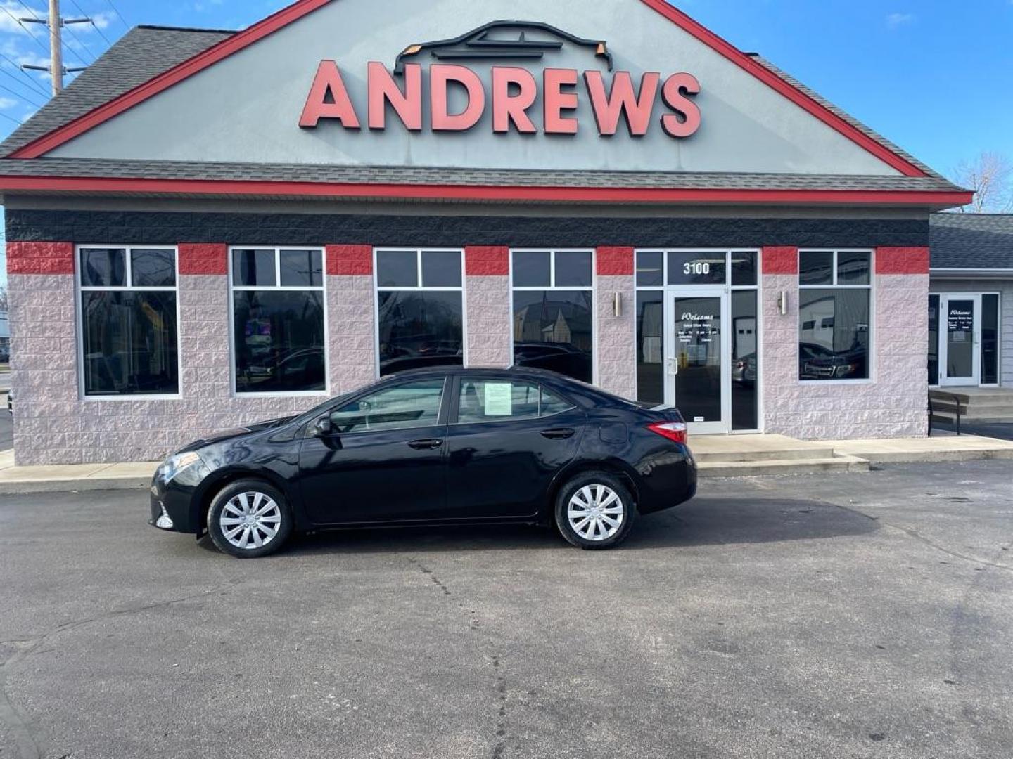 2015 BLACK TOYOTA COROLLA L (5YFBURHE6FP) with an 1.8L engine, Automatic transmission, located at 3100 Covert Avenue, Evansville, IN, 47714, (812) 473-4492, 37.955418, -87.512238 - Photo#0