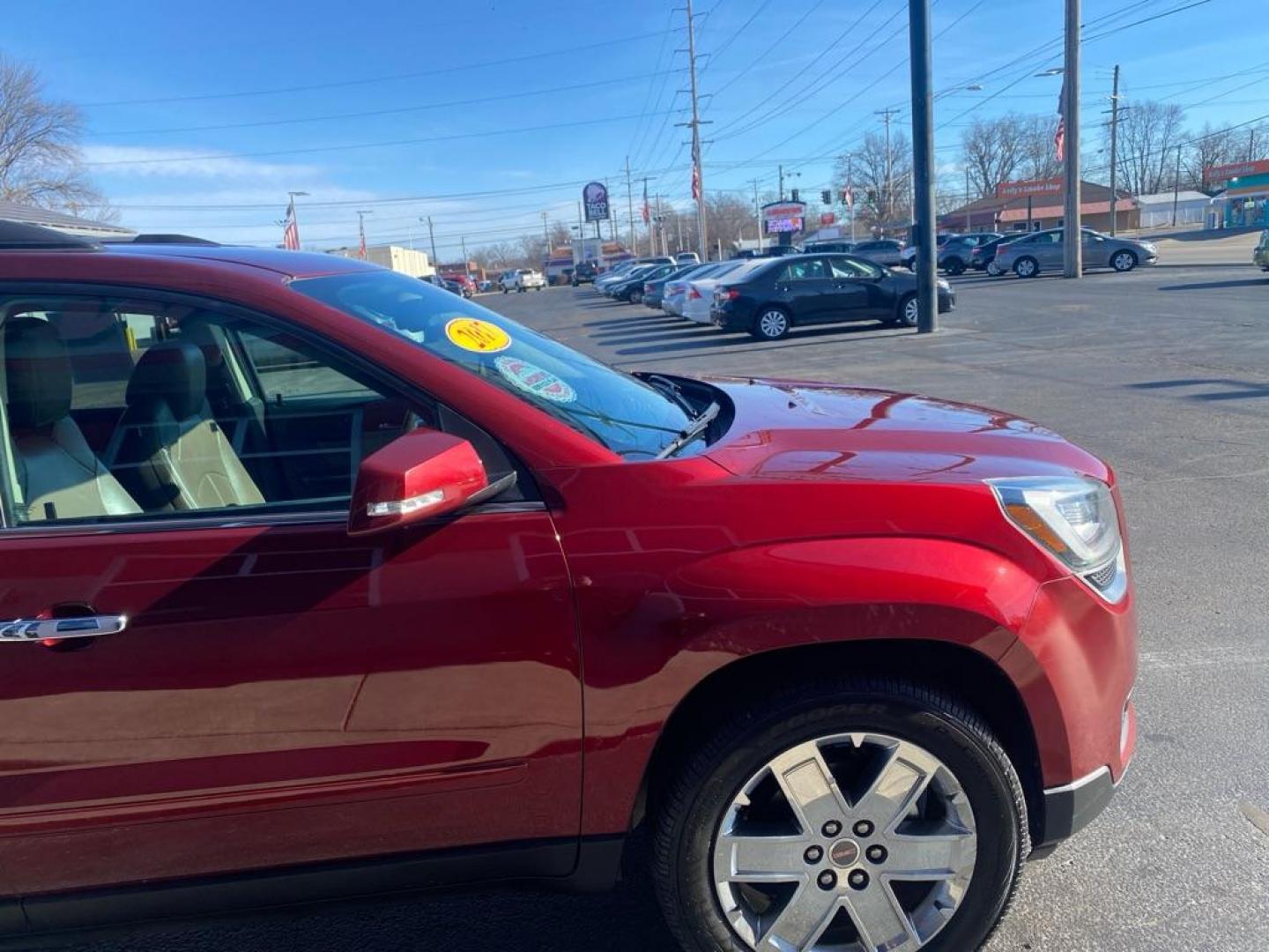 2017 MAROON GMC ACADIA LIMITED SLT-2 (1GKKRSKD1HJ) with an 3.6L engine, Automatic transmission, located at 3100 Covert Avenue, Evansville, IN, 47714, (812) 473-4492, 37.955418, -87.512238 - Photo#2