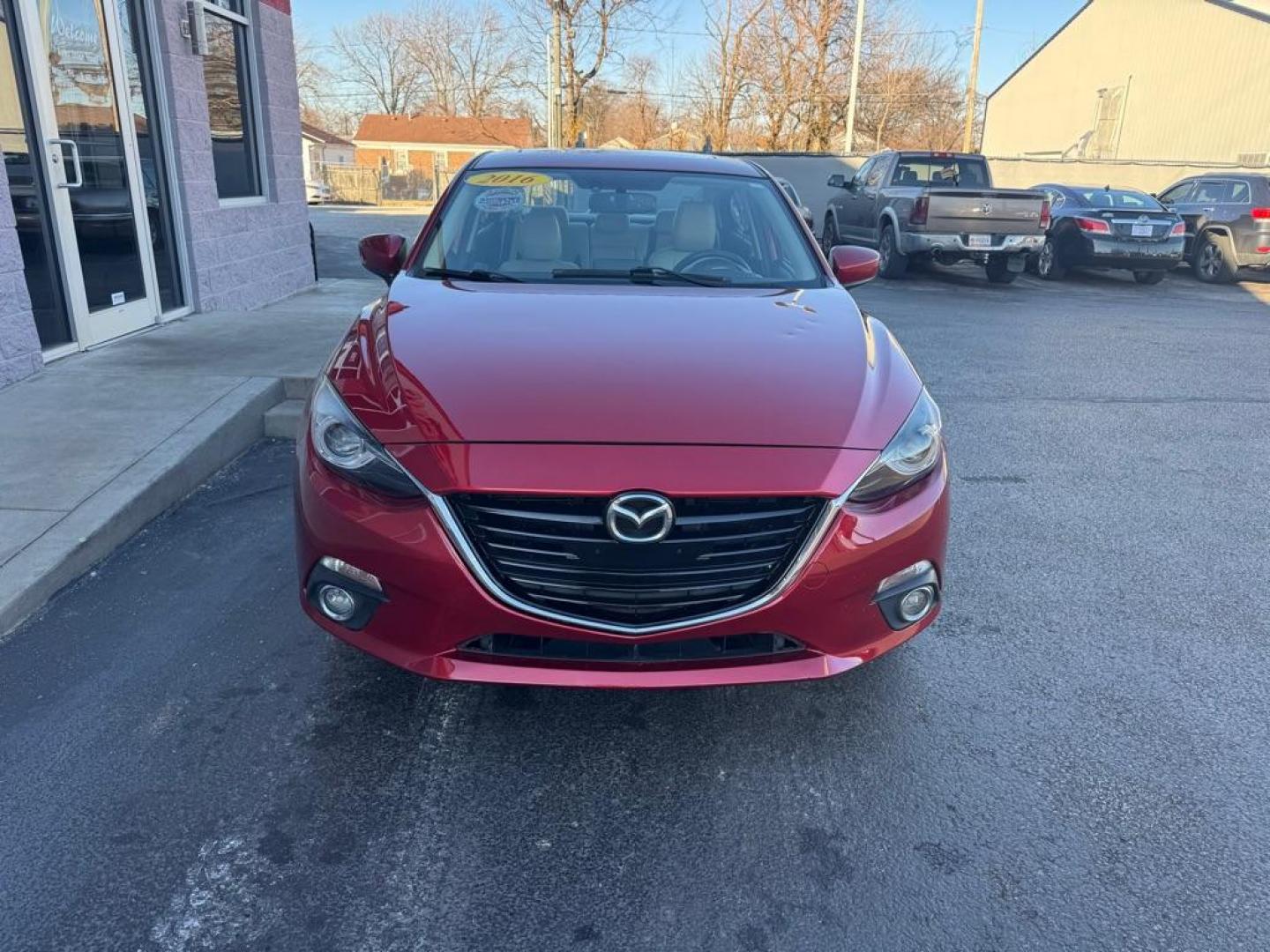 2016 RED MAZDA 3 GRAND TOURING (JM1BM1X35G1) with an 2.5L engine, Automatic transmission, located at 3100 Covert Avenue, Evansville, IN, 47714, (812) 473-4492, 37.955418, -87.512238 - Photo#1