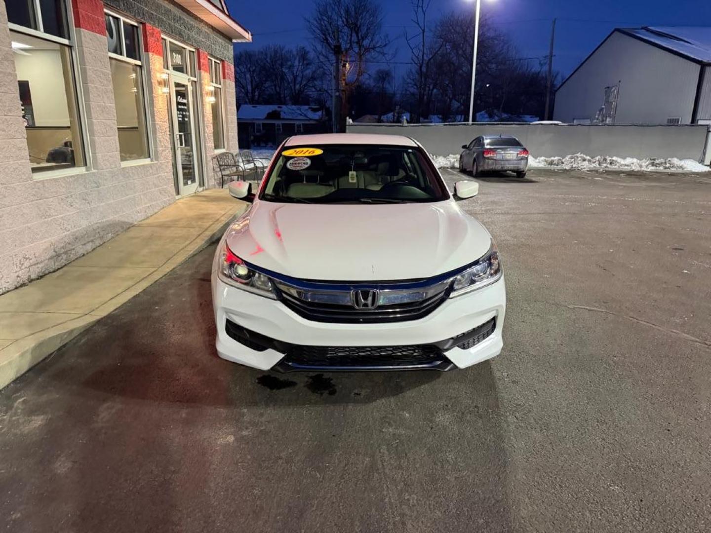 2016 WHITE HONDA ACCORD LX (1HGCR2F34GA) with an 2.4L engine, Continuously Variable transmission, located at 3100 Covert Avenue, Evansville, IN, 47714, (812) 473-4492, 37.955418, -87.512238 - Photo#1