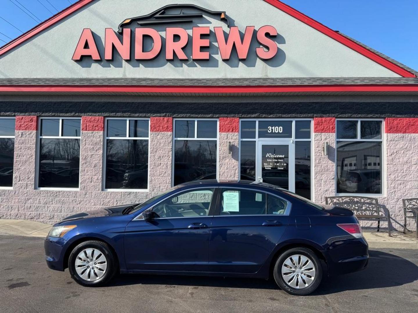 2009 BLUE HONDA ACCORD LX (1HGCP26349A) with an 2.4L engine, Automatic transmission, located at 3100 Covert Avenue, Evansville, IN, 47714, (812) 473-4492, 37.955418, -87.512238 - Photo#0