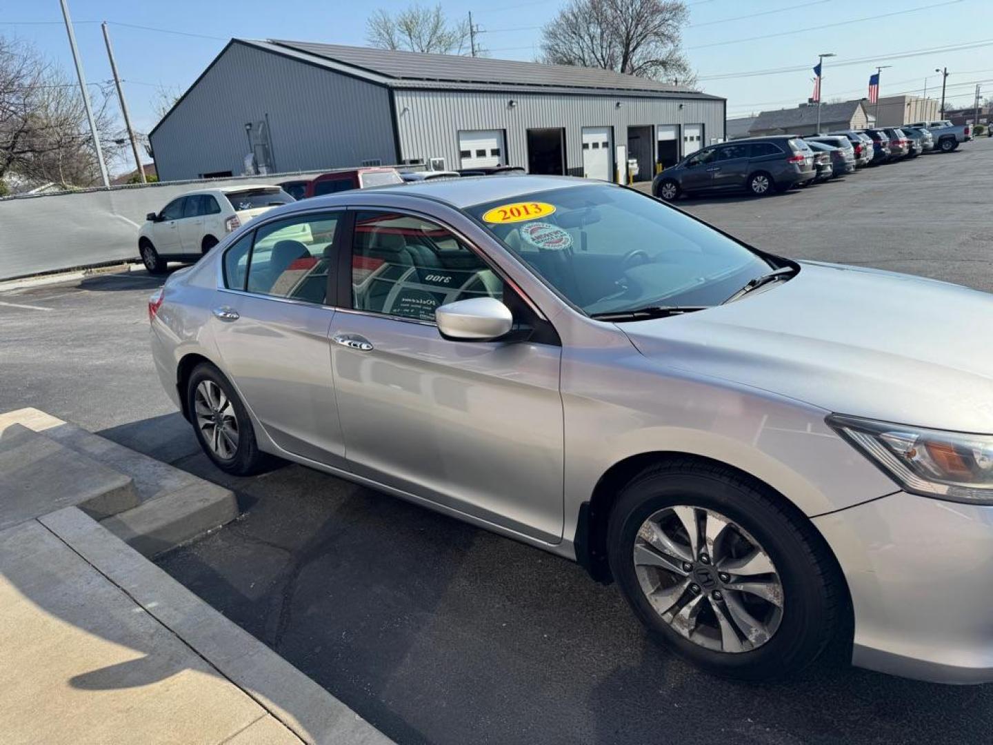 2013 SILVER HONDA ACCORD LX (1HGCR2F38DA) with an 2.4L engine, Continuously Variable transmission, located at 3100 Covert Avenue, Evansville, IN, 47714, (812) 473-4492, 37.955418, -87.512238 - Photo#2