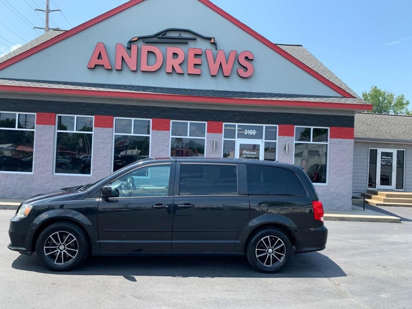 2014 BLACK DODGE GRAND CARAVAN SXT (2C4RDGCG7ER) with an 3.6L engine, Automatic transmission, located at 3100 Covert Avenue, Evansville, IN, 47714, (812) 473-4492, 37.955418, -87.512238 - Photo#0